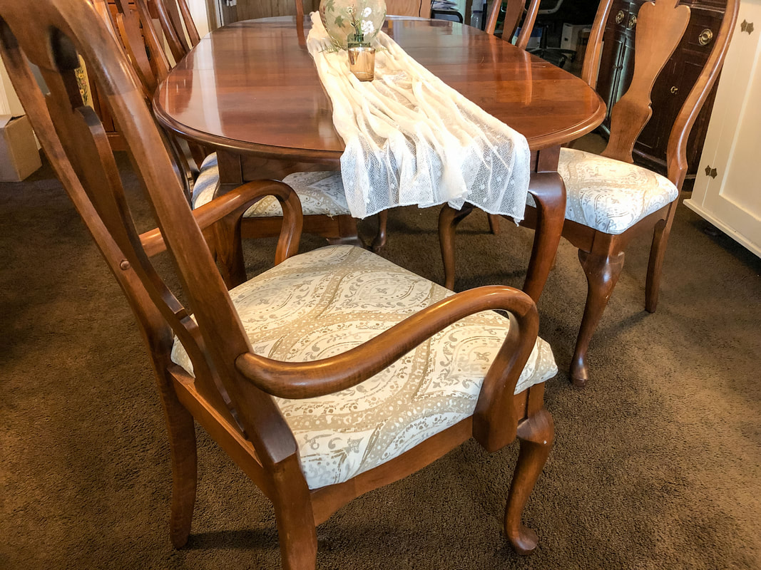 DIY upholstered dining room arm chair.