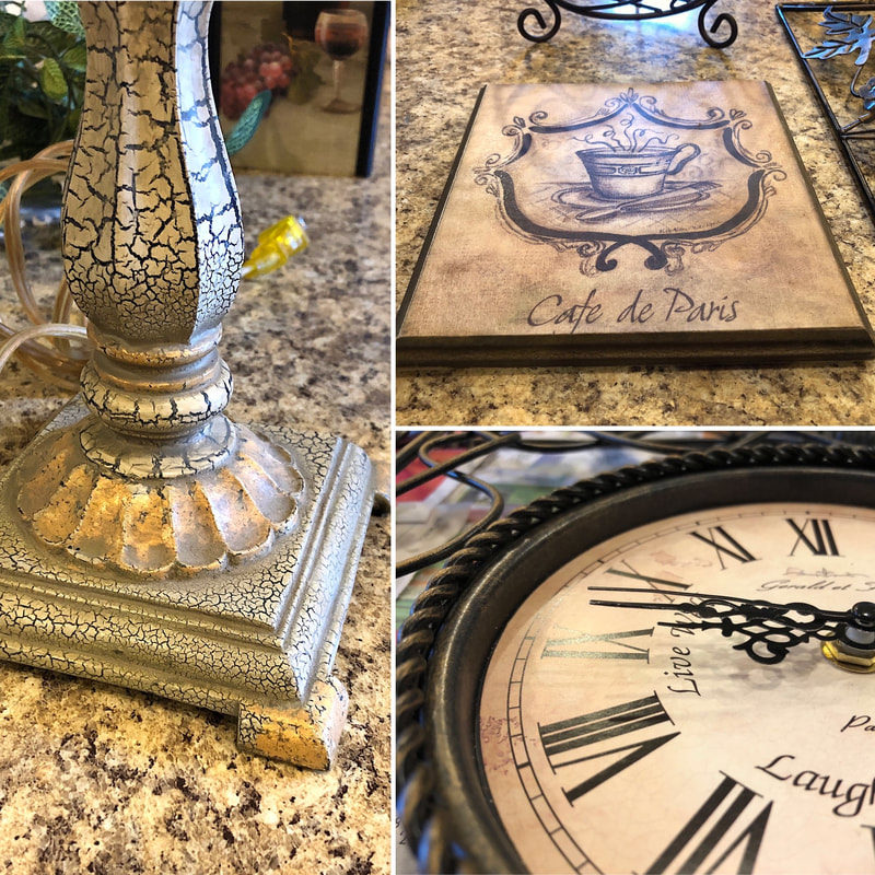 French Country style thrifted home decor finds.