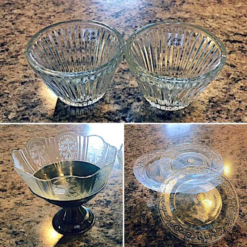 Glassware purchased at a second hand store