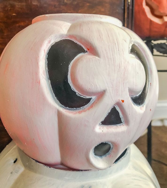 Painted Halloween candy bucket.