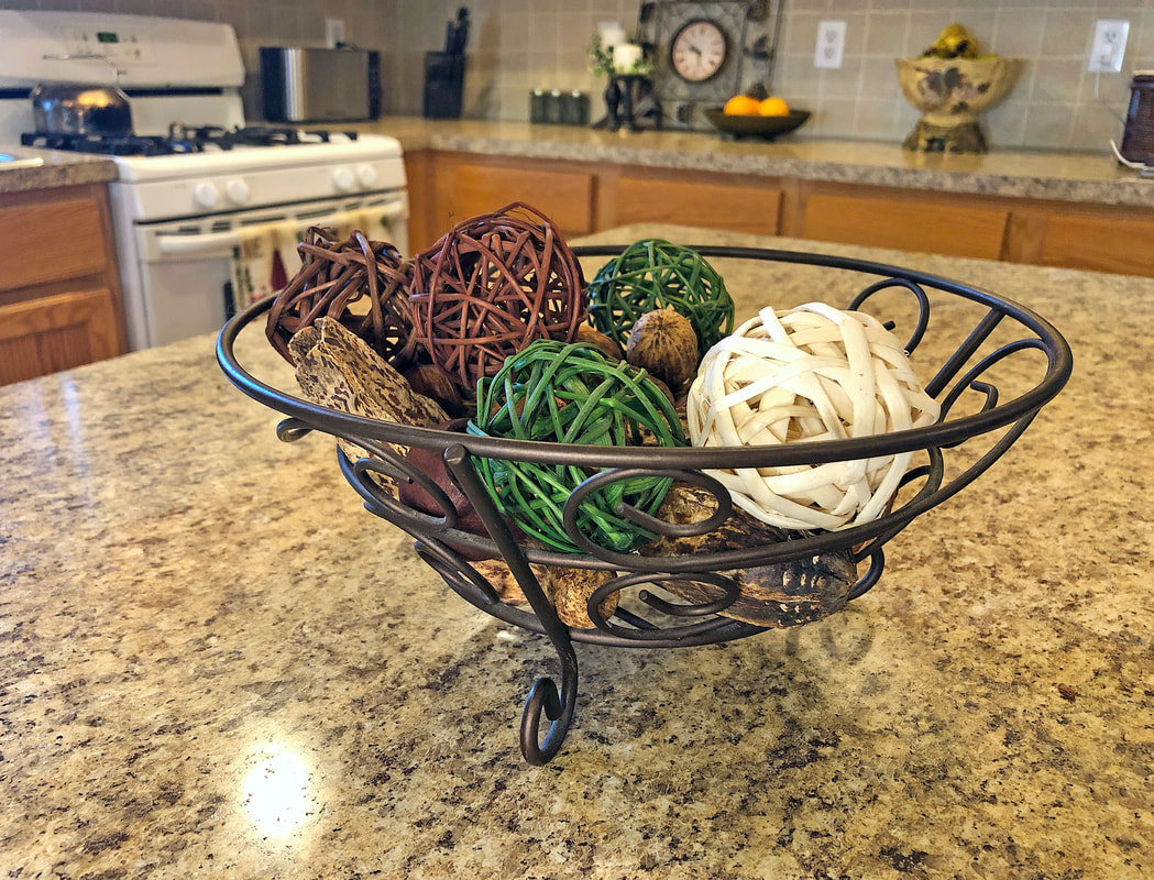 Thrifted wire frame basket.
