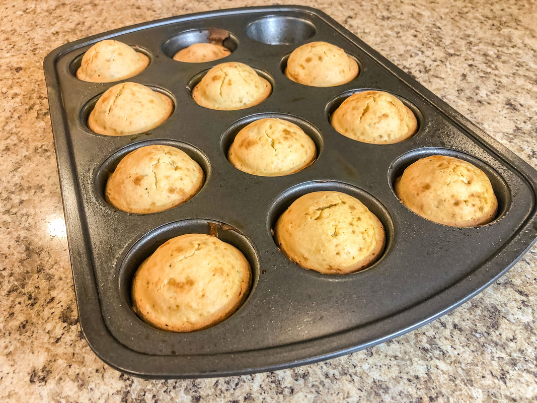 Freshly baked rosemary muffins.