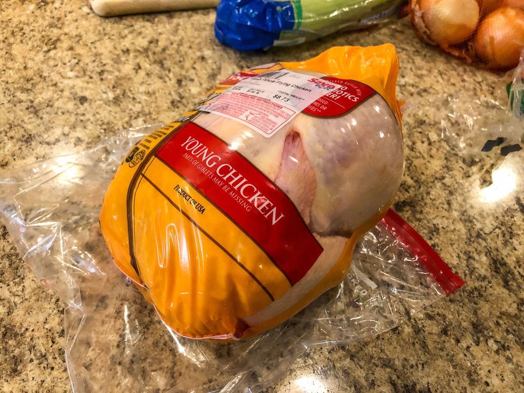 Whole chicken for chicken soup.