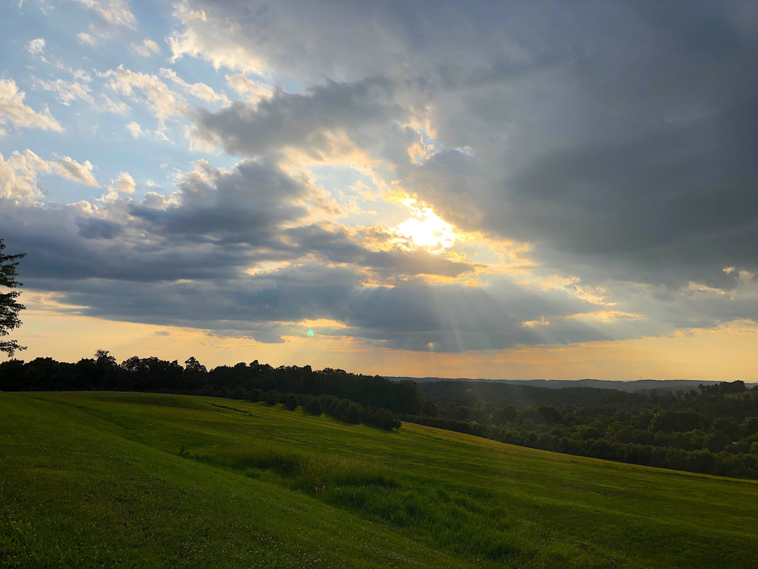 Landscape shot with sun in York, Pennsylvania 