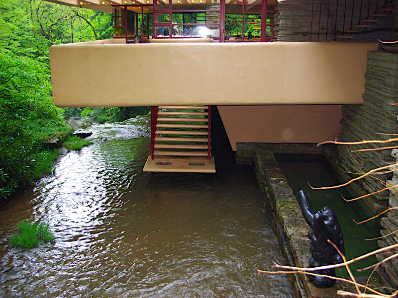 Frank Lloyd Wright's Fallingwater steps to the river.