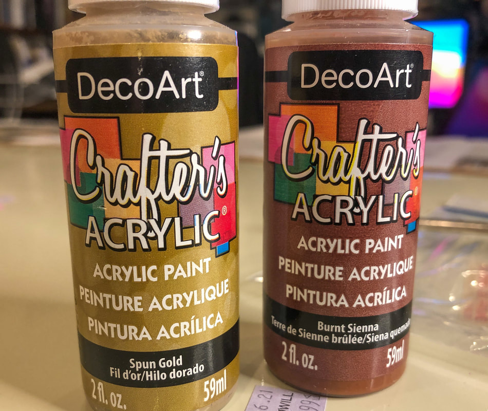Acrylic paints for a DIY project.
