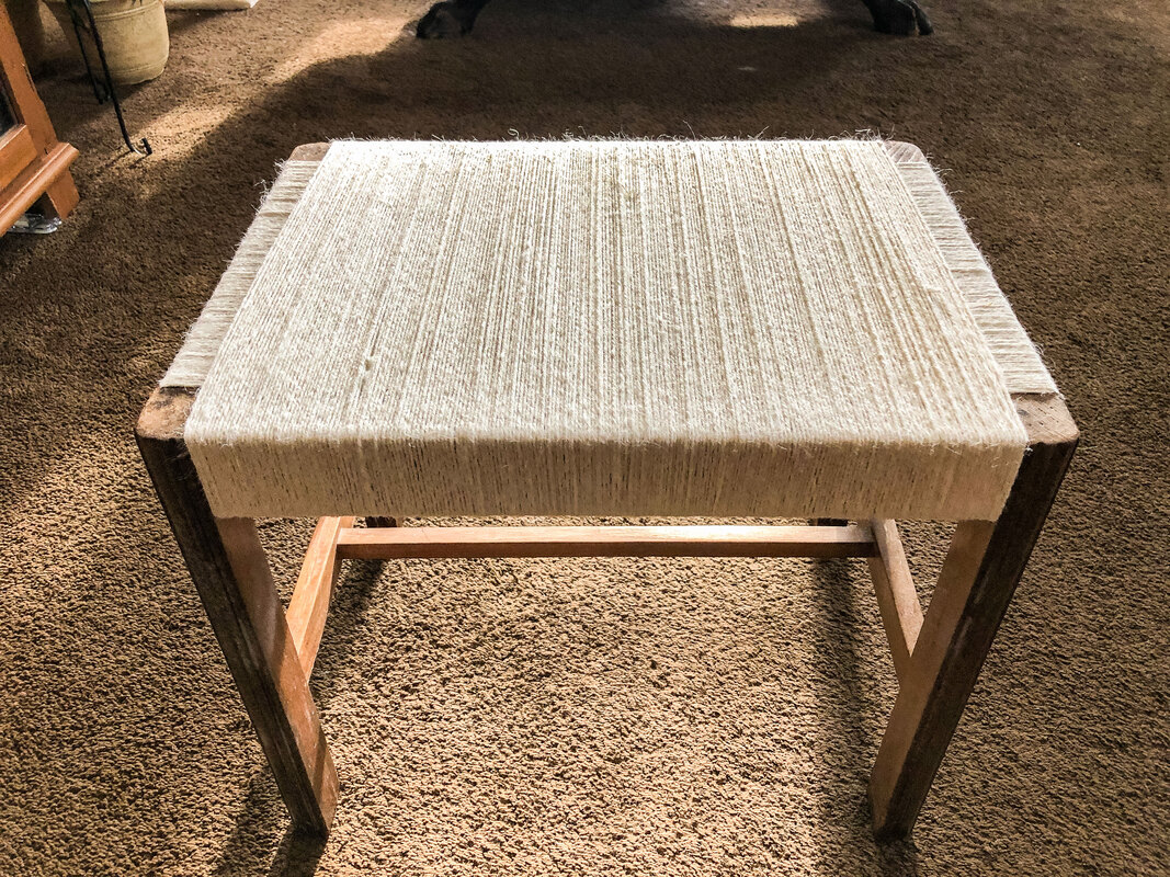 Rustic Wood Footstool Gets a Makeover with Twine