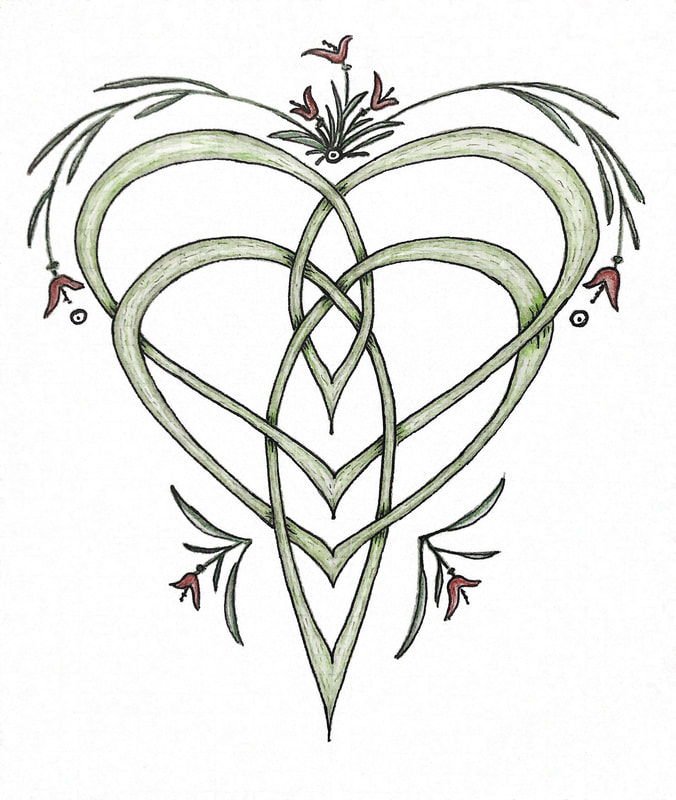 Hand drawn Celtic Motherhood Knot artwork.